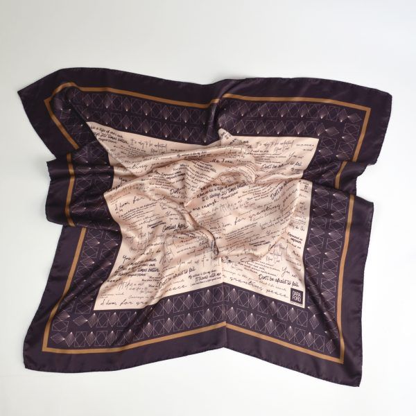 Birdseye view of silk scarf