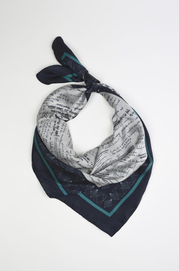 Silk scarf draped in a loop