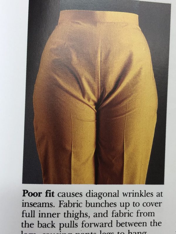 image showing an exert from a book about full inner thighs, with an image of tight trousers
