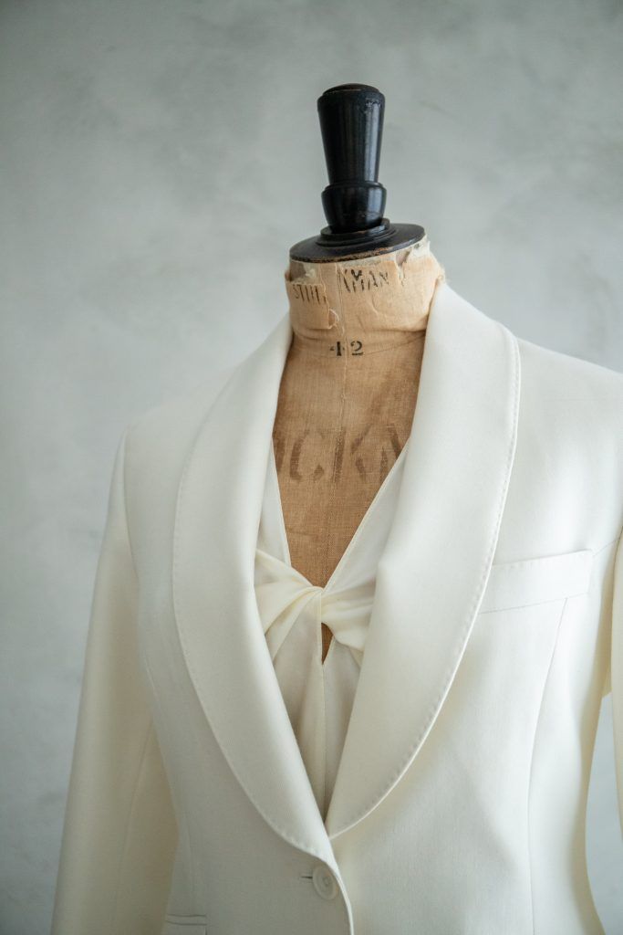 Cream blouse blazer on a dressmakers dummy