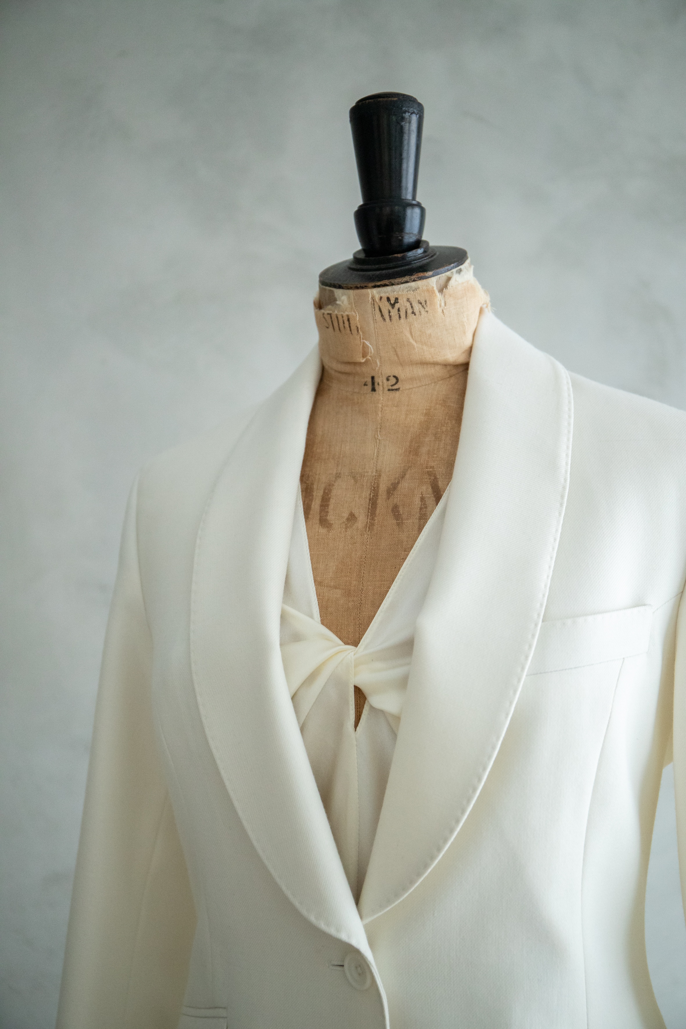 Cream blouse & blazer on a dressmakers dummy